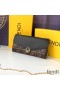 F is Fendi Chain Wallet In FF Motif Calf Leather Brown/Black