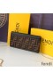 F is Fendi Chain Wallet In FF Motif Calf Leather Brown/Black