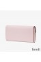 F is Fendi Continental Wallet In Calf Leather Pink