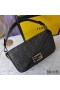 Fendi Baguette Bag In FF Motif Fabric Black