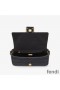 Fendi Baguette Bag with Laser Cut Strap In FF Motif Canvas Black