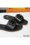 Fendi Baguette Slides Women Leather Black
