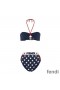 Fendi Bikini Set Women Fila Logo Motif Lycra Blue/White
