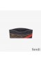 Fendi Card Holder In FF Motif Fabric Brown/Red