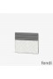 Fendi Card Holder In FF Motif Fabric White/Red