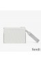 Fendi Clutch Pack In Roma Logo FF Motif Fabric White