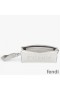 Fendi Clutch Pack In Roma Logo FF Motif Fabric White