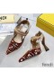 Fendi Colibri Slingback Pumps Women FF Motif Micromesh Brown