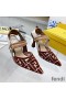 Fendi Colibri Slingback Pumps Women FF Motif Micromesh Brown