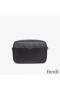 Fendi Compact Camera Case In ROMA Logo FF Motif Fabric Black