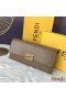 Fendi FF Continental Wallet In Calf Leather Grey