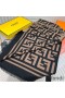 Fendi FF Scarf In Wool and Silk Brown