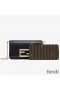 Fendi FF Wallet On Chain With Pouches In Calf Leather Black