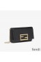 Fendi FF Wallet On Chain With Pouches In Calf Leather Black