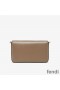 Fendi FF Wallet On Chain With Pouches In Calf Leather Grey
