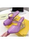 Fendi First Sandals Women Patent Leather Purple