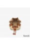 Fendi Mini Mon Tresor Bucket Bag with Straw Handle In FF Motif Straw Beige