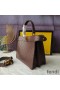 Fendi Petite Peekaboo ISeeu Bag In Ostrich Leather Coffee