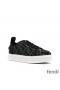 Fendi Rise Sneakers Women FF Motif Fabric Black
