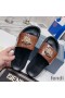 Fendi Signature Slides Unisex Fendace FF Fabric Brown