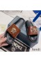 Fendi Signature Slides Unisex Fendace FF Fabric Brown