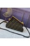 Fendi Small First Bag In FF Motif Fabric Brown