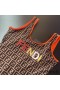 Fendi Swimsuit Women Logo FF Motif Lycra Brown/Orange