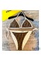 Fendi Triangle Bikini with Ties Women FF Motif Lycra Brown/White
