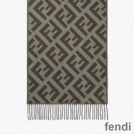 Fendi FF Scarf In Cashmere Green
