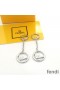 F is Fendi Chain Pendant Earrings In Metal Palladium