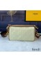 Fendi Baguette Bag In FF Motif Canvas Apricot