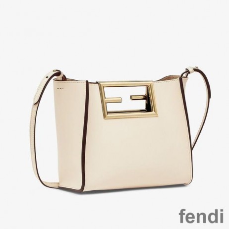 Fendi Small Way Bag In Calf Leather White