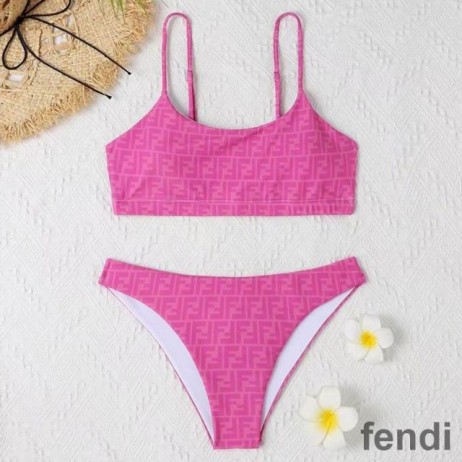 Fendi Underwear Set Women FF Motif Lycra Rose