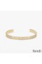 F Is Fendi Bangle Bracelet In Metal with Crystals Gold