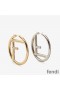 F is Fendi Hoop Earrings In Metal Gold/Palladium