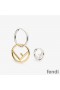 F is Fendi Pendant Earrings In Metal Gold/Palladium