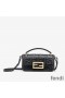 Fendi Baguette Phone Pouch In FF Motif Nappa Leather Black