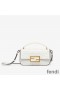 Fendi Baguette Phone Pouch In FF Motif Nappa Leather White