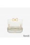 Fendi Baguette Phone Pouch In FF Motif Nappa Leather White