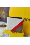Fendi Bi-fold Wallet In FF Motif Fabric White/Red