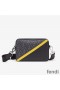 Fendi Compact Camera Case In FF Motif Fabric Black/Yellow
