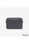 Fendi Compact Camera Case In FF Motif Fabric Black/Yellow