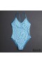 Fendi Crisscross Swimsuit Women FF Vertigo Motif Lycra Sky Blue
