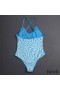 Fendi Crisscross Swimsuit Women FF Vertigo Motif Lycra Sky Blue
