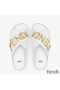 Fendi Fendigraphy Crossover Slides Women Leather White