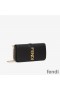 Fendi Fendigraphy Wallet with Chain In Calf Leather Black