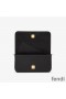 Fendi Fendigraphy Wallet with Chain In Calf Leather Black