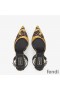 Fendi First Slingback Pumps Women Fendace Baroque Fabric Brown