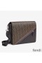Fendi Large Messenger Bag In FF Motif Fabric Brown
