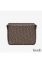 Fendi Large Messenger Bag In FF Motif Fabric Brown